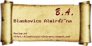 Blaskovics Almiréna névjegykártya